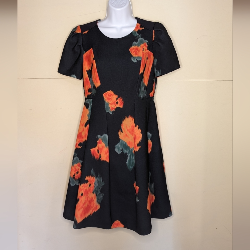 NWT Anthropologie McGinn Watercolor Poppy Mid Length Dress
